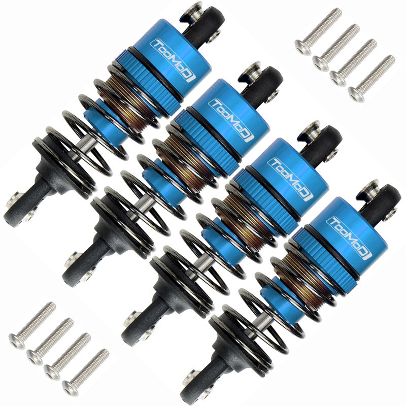 TOOMOD 1/10 52MM RC Oil filled Shock Absorbers kit for Tamiya TT-01 TT-02 M03 M04 M05 M06 TA05 1:10 On Road Car Upgrades Replace Parts (Blue) - Image 1